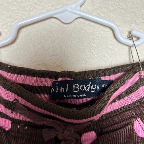 Mini Boden Brown Corduroy Pants with Pink Polkadots Girl’s size 4. [K72] - Picture 3 of 3